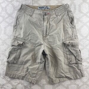 WearFirst Boys Khaki Cargo Shorts Size 14 Tan Ripstop Cotton Casual Utility